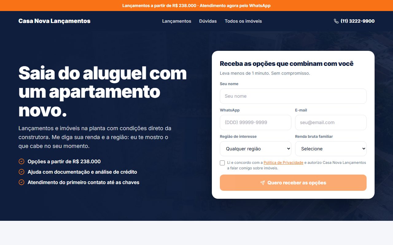 Modelo Lançamento Conversão